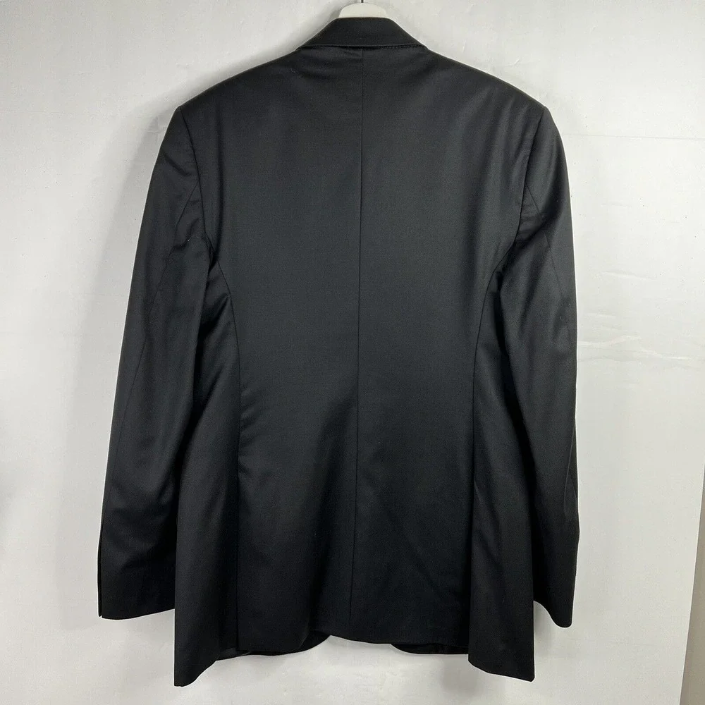 Banana Republic 42L Blazer Suit Jacket Black 100% Wool Two-Button Tailored Mens